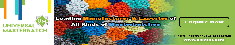 Universal Masterbatch LLP Banner with Masterbatch Image & Contact Details